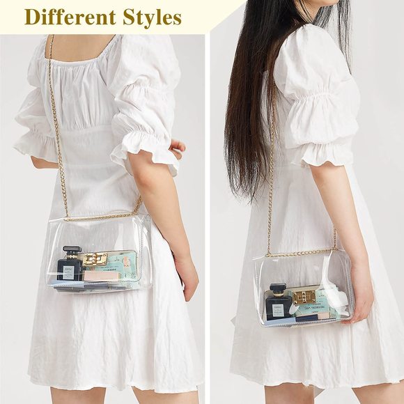 Clear Purse, Clear Bag Stadium Aroved, Transparent Crossbody Bag ^_^ - Picture 5 of 7